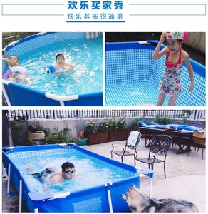 Piscine gonflable rectangulaire <span class=keywords><strong>INTEX</strong></span> pour enfants avec cadre en PVC, pompe filtrante, échelle, pour jardin familial, sports aquatiques en plein air - Product Image 5