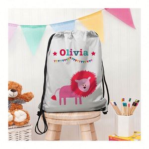 Sac de natation imperméable personnalisé en argent ciré pour enfants, idéal pour la gym, l'école, les cours de natation, cadeau d'anniversaire ou de Noël, en polyester - Product Image 1