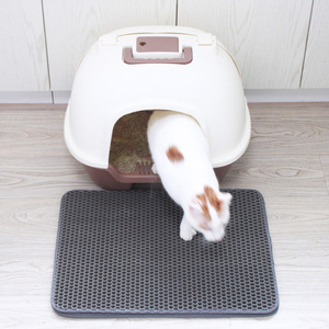 Double Layer EVA <b>Cat</b> <b>Litter</b> Mat Dark Gray Rectangle Washable Anti Scratch Home Pet Supplies For <b>Cat</b> - Product Image 4