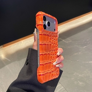 Étui de téléphone portable de luxe tendance en cuir texturé crocodile avec logo pour <span class=keywords><strong>iPhone</strong></span> 11 12 13 14 15 16 17 Pro Max antichoc - Product Image 4