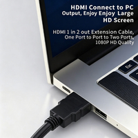 Commutateur vidéo 1080P 1x2 plaqué or à double sortie pour ordinateur, home cinéma, PS5, moniteur, projecteur, TV