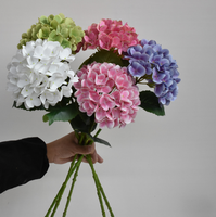 Bunga hydrangea sentuhan asli kualitas tinggi, bunga Hydrangea sentuhan asli 3D Putih buatan untuk dekorasi rumah pernikahan