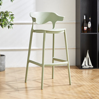 Chaise de bar haute moderne en polypropylène coloré pour extérieur, tabouret de comptoir en plastique, vente chaude