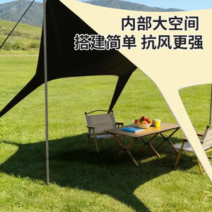 Black Vinyl Tarpaulin <b>Tent</b> 6.0-7.0mm Thickness Waterproof Outdoor Camping Sunshade Portable Equipment - Product Image 5