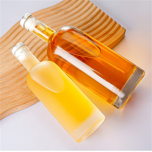 Benutzer definierte Flint Clear Round Klassische Leere Brandy <span class=keywords><strong>Gin</strong></span> Rum Wodka Glasflasche mit Korks topfen - Product Image 4