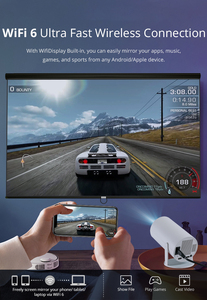 โปรเจคเตอร์ HY300 กันน้ำ ความละเอียดสูง ฉายระยะใกล้ รองรับ 4K ระบบแอนดรอยด์ 11 พร้อมลำโพงในตัว สำหรับโฮมเธียเตอร์และเล่นเกม - Product Image 2