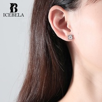 ICEBELA Bestseller S925 Sterling Silber Damen Beliebte Ohrringe Koreanischer Trendiger Kleiner Bestseller Winzige Blumen-Ohrstecker für Mädchen