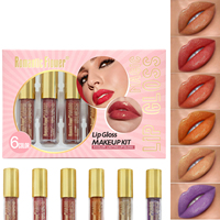 Nouveau design, 6 couleurs, gloss à lèvres scintillant longue tenue pour soirée d'anniversaire, fête, mariage