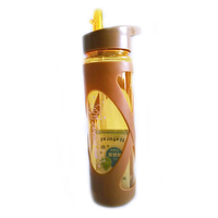 Bouteille d'eau en plastique de 21 oz avec couvercle, poignée et paille, sans BPA, qualité alimentaire, anti-fuite, compatible lave-vaisselle, pour la consommation quotidienne en extérieur