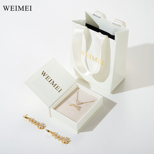 Custom Logo Eco-Friendly <b>Book</b> Shape White Paper Jewelry Packaging <b>Box</b> for Earring Necklace Ring Bracelet - Product Image 3