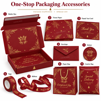 Boîte d'expédition en carton ondulé rouge personnalisée pour Noël avec logo doré, emballages cadeaux de fin d'année pour marques festives et paniers d'hiver
