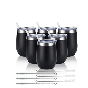 Vaso Térmico Aislado de 12 oz, Vasos para Vino, Vaso de Acero Inoxidable con Aislamiento al Vacío para Café, con Tapa, para Vino - Product Image 1