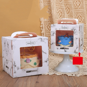 Kotak Kue Portabel <span class=keywords><strong>8</strong></span> Inci dengan Jendela Transparan Gaya Eropa untuk Kemasan Kue Ulang Tahun & Kue Kering Grosir Kustom - Product Image 4