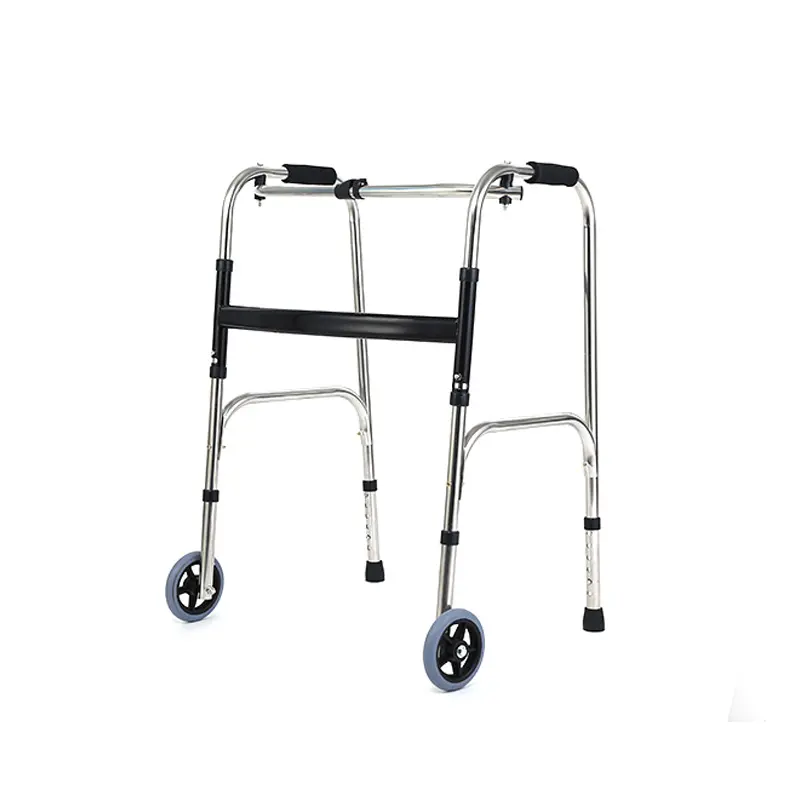 วอล์คเกอร์พับได้พร้อมล้อสำหรับผู้ใหญ่ช่วยเดินสำหรับผู้พิการ