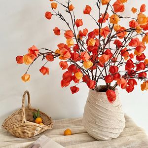 Fleurs artificielles Yasunobu en forme de lanterne, branche unique d'oranger en soie plastique, longue durée, décoration du Nouvel An pour la maison - Product Image 4