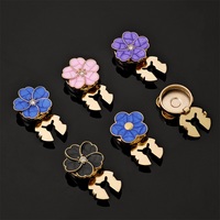 Bouton décoratif en métal de luxe avec fleurs, perles, papillons, strass et perles pour vêtements féminins