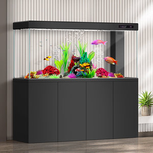Factory Wholesale Luxury Modern Smart Rectangle Living Room Large Home <strong>Fish</strong> <strong>Tank</strong> Ultra White Clear Glass Aluminum Alloy - Product Image 2