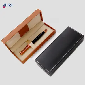 Personalized Executive Gel Pen Set with Box Luxury Metal Roller Pen and PU Leather Pen Box Set for Gift