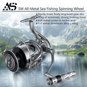 SW6000/7000/8000 moulinet de pêche tout métal 7 + 1 acier inoxydable BB 30kg carbone glisser 5.2:1 rapport IPX6 étanche pour grand jeu - Product Image 4