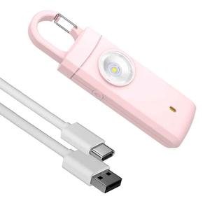 Type-C Usb充電式自己防衛キーホルダー女性用サイレン安全警報パーソナルセキュリティキーリングパーソナルアラームキット - Product Image 3