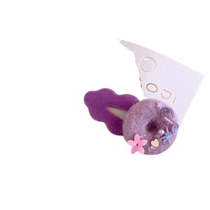 Pinzas para el cabello estilo coreano, lindas y cosidas a mano, con forma de donut para niñas, accesorios para el cabello de encaje flocado, pinzas laterales, pinzas para flequillo - Product Image 5