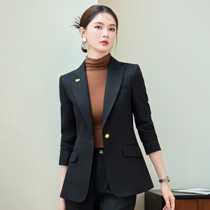 Women's Suit Set Red Black Polyester Elegant Autumn Full Sleeve Anti-Wrinkle Office Wear - Product Image 3