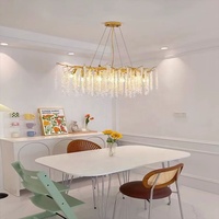 Lustre en cristal de luxe européen avec source de lumière LED, intensité réglable, garantie de 3 ans - Éclairage d'intérieur artistique
