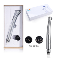 Handpiece gigi kecepatan tinggi, dengan sistem Chuck tombol tekan lampu LED ungu untuk prosedur pemotongan dan penyembuhan presisi