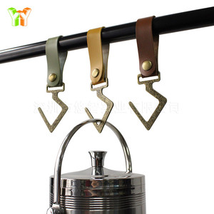 <b>S</b>-shaped wrought iron metal <b>hooks</b>, outdoor camping pot and pan <b>hooks</b>, storage racks, leather coat and hat <b>hooks</b> (no drilling - Product Image 3