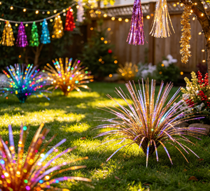 Decorazione per Feste di <span class=keywords><strong>Natale</strong></span> - Nappe in Erba Sintetica PVC Effetto Cipolla per Decorazioni Natalizie e di Compleanno da Esterno - Product Image 4