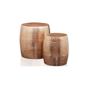 Juego de Mesa de Centro de Metal Martillado Moderno, Muebles Contemporáneos para Sala de Estar, Forma Redonda, Diseño Hecho a Mano, Color Personalizado - Product Image 1