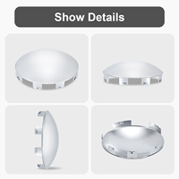 Penutup Hub Cap Chrome untuk Truk Semi 8.9", 6 Takik Tidak Rata, Kubah Logam 0.9" untuk Penutup Hub Truk Semi, 2 Buah