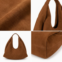 Multi Usage Classique Fini Daim Croissant Grande Poignée PC Luxe Sac Femme Épaule Sac à Main