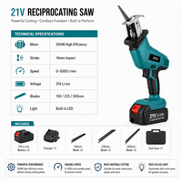 Scie sauteuse sans fil 20V, à une main, pour bricolage industriel, batterie lithium-ion, scie portable pour l'élagage des arbres de jardin et la coupe du bois