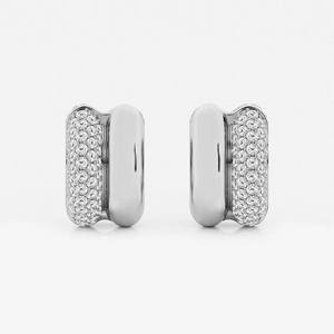 Pendientes de doble aro con diamantes cultivados en laboratorio, 1 quilate, de alto brillo, para mujer, elegantes, brillantes, joyería fina, minimalista, de lujo - Product Image 4