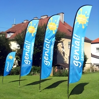 Drapeaux de plage imprimés sur mesure, bannières publicitaires en forme de plume pour la promotion en extérieur, les événements, les salons professionnels, fabrication OEM