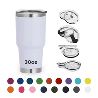 Gobelets isothermes à double paroi en acier inoxydable avec logo personnalisé, 30 oz, revêtement poudré, pour café, voiture, voyage