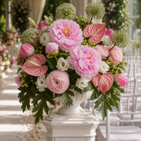 Branche de pivoine artificielle à 3 têtes en soie toucher réel, fleurs de pivoine sans perte de pétales, tige artificielle pour bouquet de mariage, décoration intérieure, centre de table