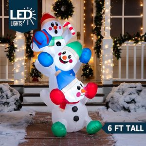 Bonhomme <span class=keywords><strong>de</strong></span> neige gonflable <span class=keywords><strong>de</strong></span> <span class=keywords><strong>Noël</strong></span> <span class=keywords><strong>de</strong></span> 6 pieds avec lumières blanches vives et multicolores, portable, pour intérieur/extérieur, décoration <span class=keywords><strong>de</strong></span> fêtes, direct usine - Product Image 2