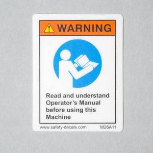 Advertencia: Leer y Comprender el Manual del Operador, Etiqueta Adhesiva de Seguridad para Maquinaria Industrial, Seguridad en el Lugar de Trabajo, Resistente al Calor - Product Image 2
