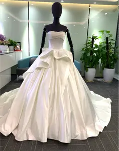 새로운 맞춤 웨딩 드레스 2021 부드러운 새틴 레이스 웨딩 드레스 볼 가운 신부 드레스 웨딩 가운