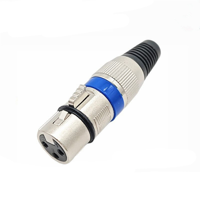 XLR Connector 3 Pin Jack Plug Microphone Cable Connector Female Nickel Housing Silver Contacts Mic Connector