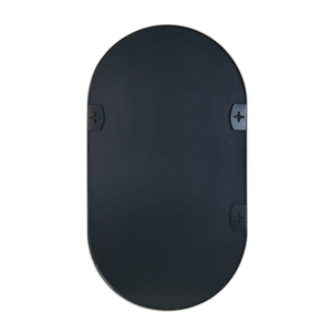 Silver 20 X 33 Inch Metal Oval Wall Mirror With Frosted Glass <b>Sconces</b> - Product Image 6