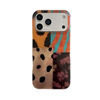 Étui de téléphone portable minimaliste à double couche en cuir PU antichoc magnétique à contraste dégradé à pois pour la série 15