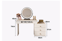 Nouvelle commode de rangement en bois massif style crème avec coiffeuse, table de maquillage moderne et minimaliste pour chambre à coucher
