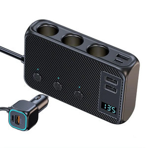 Encendedor de cigarrillos de coche con función de tres cigarrillos de un minuto y convertidor poroso USB Salida de 5V/3A - Product Image 1
