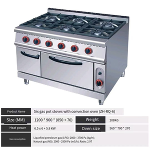 Estufa de Gas Comercial de Acero Inoxidable XY <span class=keywords><strong>para</strong></span> Cocina de Restaurante, Estufa Industrial - Product Image 2