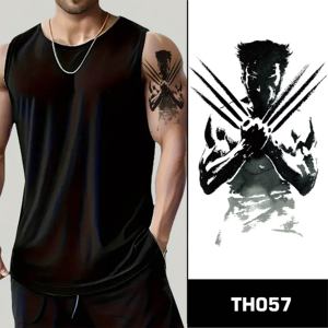 Autocollants de <span class=keywords><strong>tatouage</strong></span> animal temporaire pour hommes lion tigre <span class=keywords><strong>chat</strong></span> loup <span class=keywords><strong>noir</strong></span> et couleur <span class=keywords><strong>tatouage</strong></span> de bras de poitrine autocollant - Product Image 1