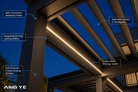 Pergola Intelligente Électrique Améliorée avec Capteur de Pluie, Étanche, en Aluminium Thermolaqué, Résistante au Vent pour l'Extérieur