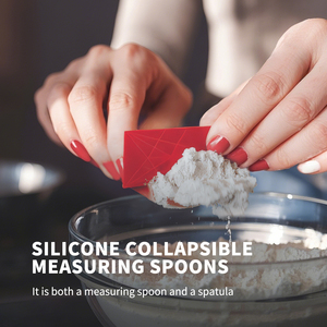 Bộ 2 thìa đo silicone gấp phẳng từ tính 3 trong 1 với thiết kế xếp chồng tiết kiệm không gian - Product Image 6